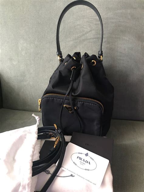 prada vela mini bucket bag pouch